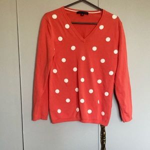 Tommy Hilfiger v-neck Sweater - Coral with polka dots